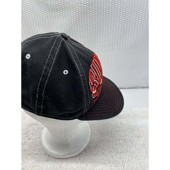 Vintage Chicago Bulls Black Red Outline Windy City Snapback Cap Hat Cleaned - Picture 6 of 7